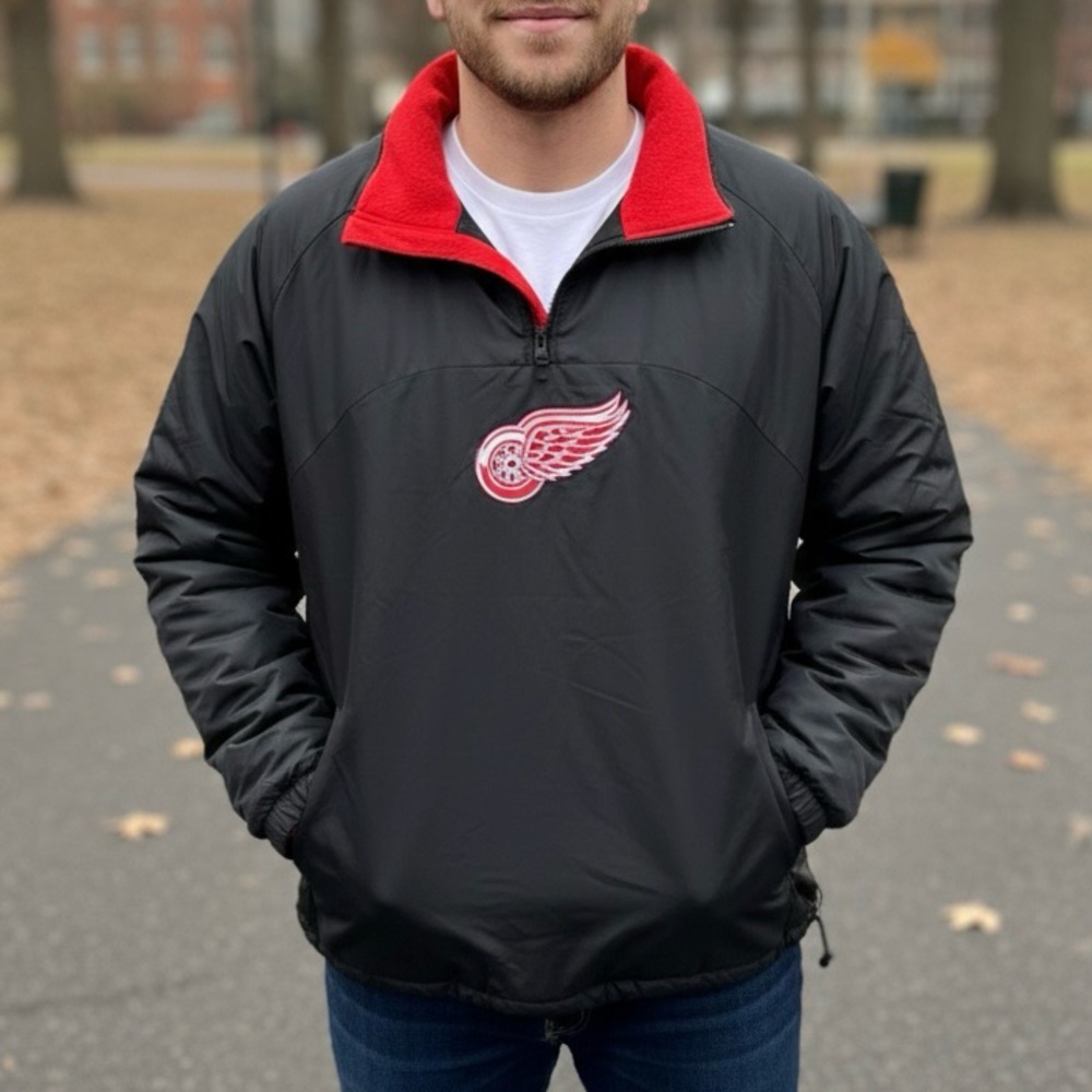 Red Wings Black and Red Pullover reversible Jacket XXL‎